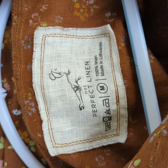 Oversized Button-Up Linen Shirt, "Livorno 2", Not Perfect Linen, M, Rustic Brown - Picture 6 of 16